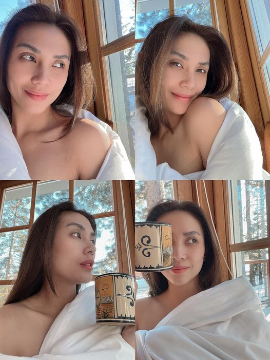 Khi ở bên cạnh bạn trai, Võ Hoàng Yến không cần ăn vận cầu kỳ, thoải mái để mặt mộc