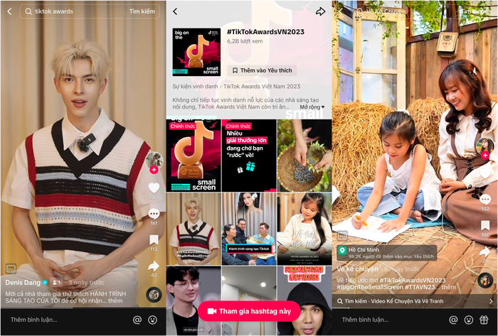 Tính đến thời điểm hiện tại, #TikTokAwardsVN2023 đã thu hút hơn 6.2 tỷ lượt xem cùng hàng loạt video từ các nhà sáng tạo nội dung có hoạt động nổi bật trên nền tảng như Denis Đặng, Vẽ kể chuyện,... 