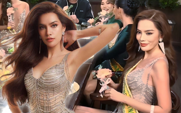 Hoàng Phương thể hiện tiếng Anh ra sao khi ngồi ăn cùng chủ tịch Miss Grand? Ảnh 2