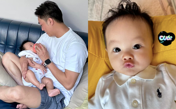 Quý tử nhà Cường Đô La 'lên đồ' đi bơi, biểu cảm 'cưng xỉu' gây sốt Ảnh 2