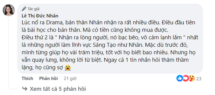 Drama chữa hiếm muộn vừa lắng xuống, Bà Nhân Vlog ẩn ý 'lòng người bạc bẽo lắm' Ảnh 4