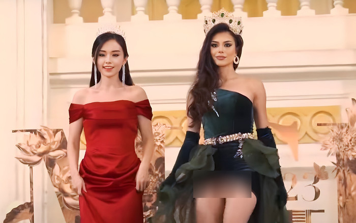 Thí sinh Miss Grand 2023 'hớ hênh 'khi diện váy quá ngắn trên thảm đỏ Ảnh 2