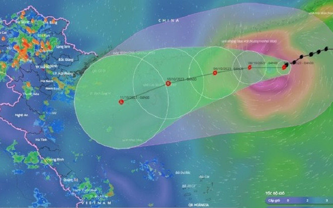Bão số 4 cường độ mạnh, hướng về Vịnh Bắc Bộ Ảnh 2