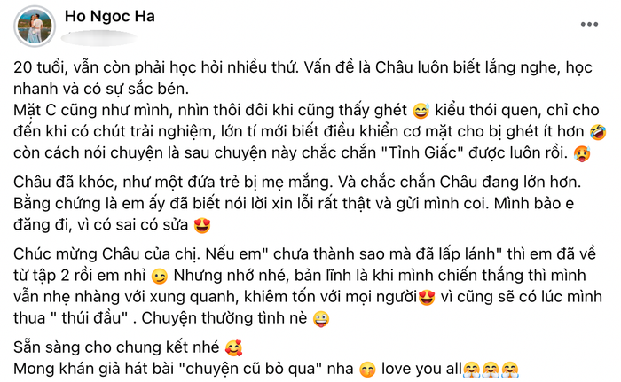Bài chia sẻ gây chú ý của 'nữ hoàng giải trí'. Đây là lần đầu tiên cô lên tiếng về lùm xùm của học trò. 