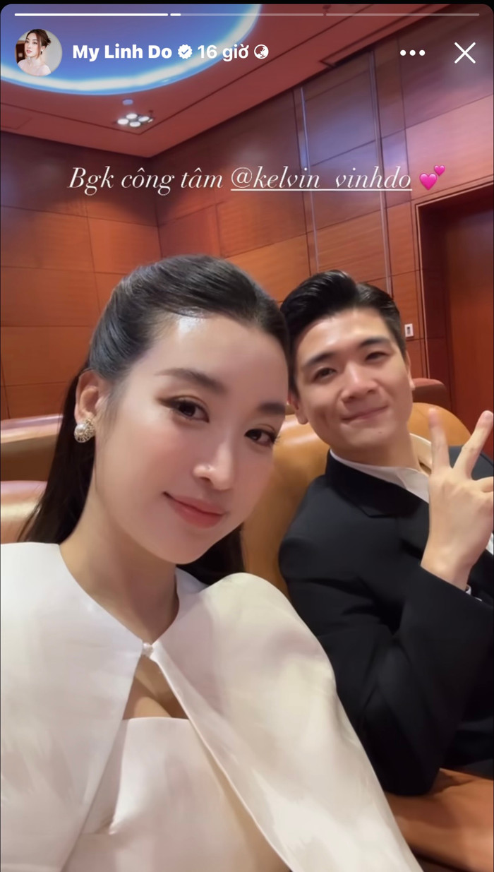 &nbsp;Đỗ Mỹ Linh đăng tải khoảnh khắc cùng anh chồng tham dự một sự kiện.