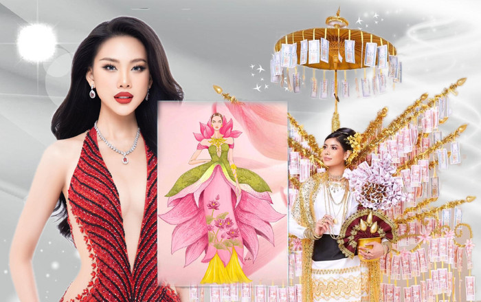 Choáng với National Costume nguyên một 'cây tiền' của Myanmar: Phen này Bùi Quỳnh Hoa hơi mệt Ảnh 2