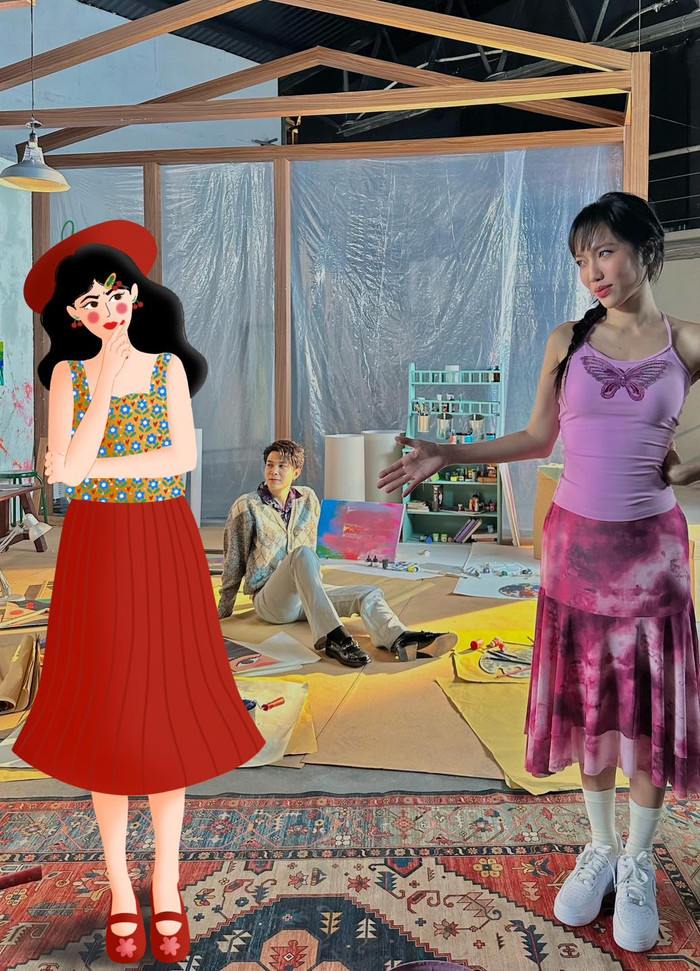 Trên trang cá nhân, Diệu Nhi cũng đăng tải bức ảnh 'đối mặt' cùng với 'người yêu mới' của Anh Tú kém dòng chú thích: 'Bà thay tôi hỗ trợ my husband dự án này nhé' 