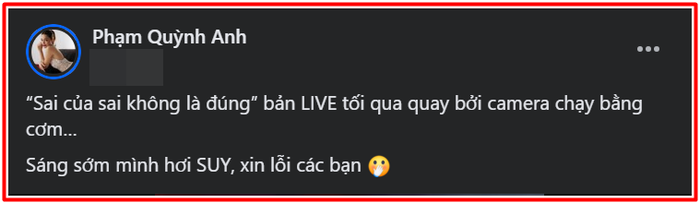 Phạm Quỳnh Anh đăng clip xin lỗi khán giả, bị 'bóc trần' giọng hát thật: Chuyện gì đây? Ảnh 2