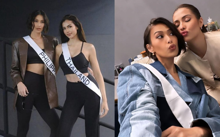 2 chị đẹp Thái Lan - Philippines 'thả thính' công khai ở Miss Universe khiến fan bấn loạn Ảnh 2