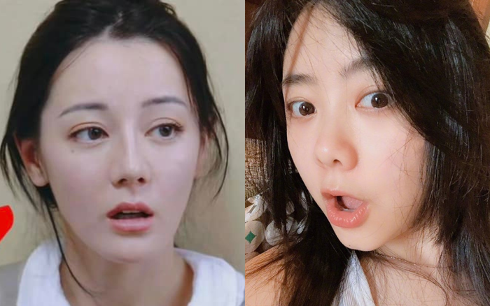 Đàm Tùng Vận (bên phải) được khen trẻ hơn Địch Lệ Nhiệt Ba khi để mặt mộc, dù lớn tuổi hơn.