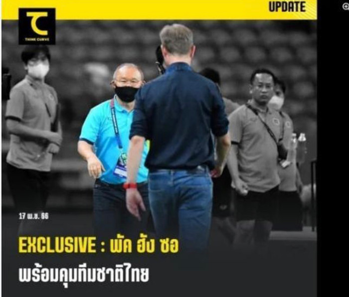 Một kênh truyền thông Thái Lan đăng tải HLV Park Hang Seo có thể thay HLV Polking dẫn dắt tuyển Thái Lan.