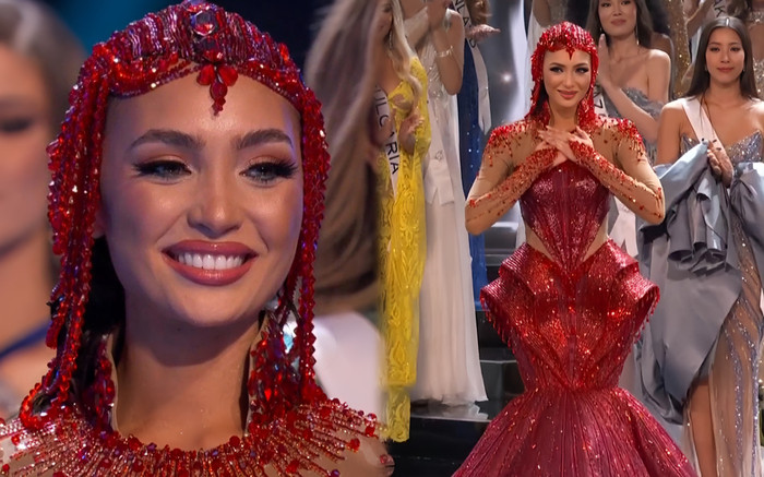 Hoa hậu R'Bonney Gabriel ướt hoen mi trong màn final walk tại Miss Universe 2023 Ảnh 2