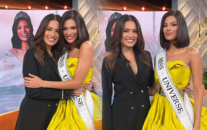 Tân Hoa hậu Hoàn vũ diện váy vàng khoe chân dài, lấn át cả cựu Miss Universe 2020 Ảnh 2