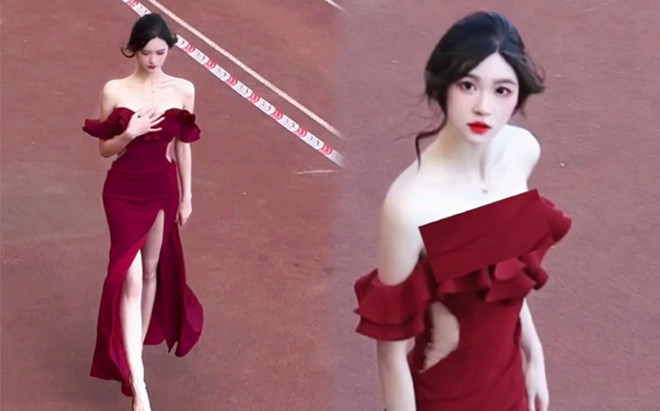 Vô tình bị quay lén, nữ sinh gây sốt cõi mạng bởi nhan sắc tựa nữ thần tại lễ khai mạc hội thao Ảnh 2