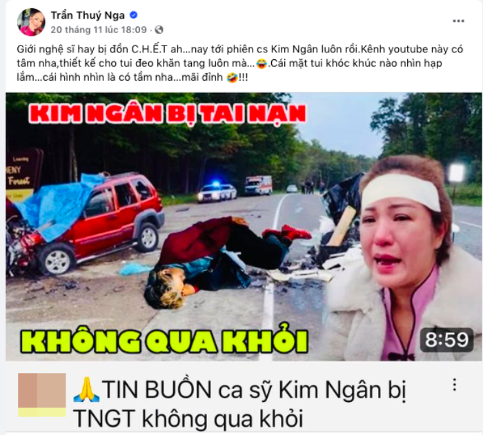 Phản ứng của nghệ sĩ hài Thúy Nga trước tin đồn ca sĩ Kim Ngân qua đời Ảnh 1