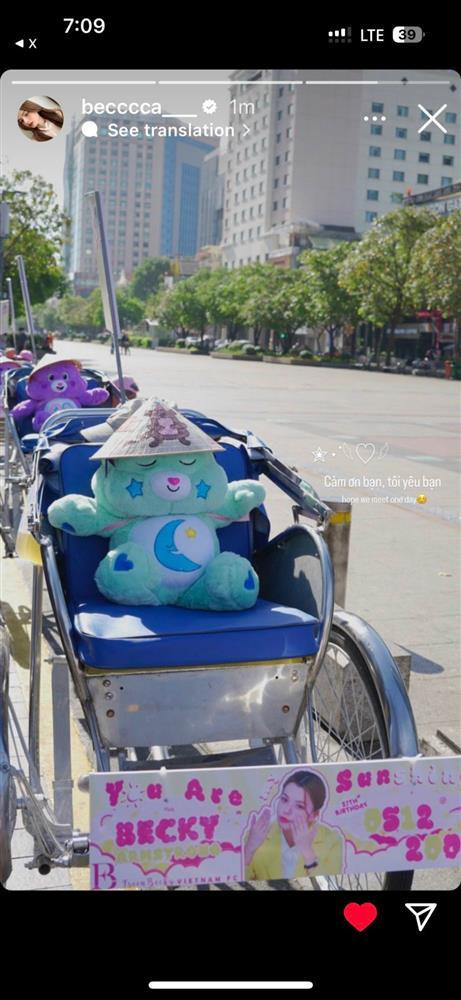 Cô nàng gửi lời cảm ơn đến fan Việt vì hành động này.