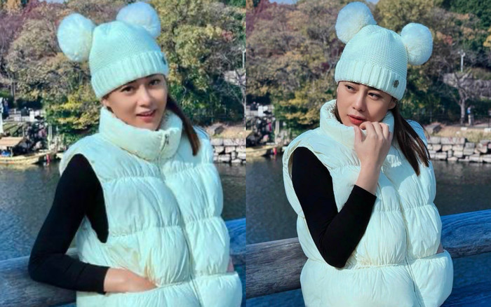 Phương Oanh tranh thủ du lịch khi mang song thai, visual mẹ bầu gây chú ý Ảnh 2