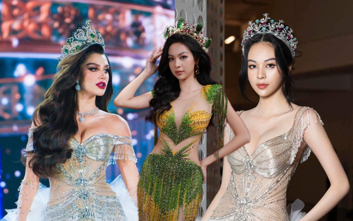 Sau khi đội 'vương miện dầu gió xanh', Phí Phương Anh đụng váy với Hoa hậu đẹp nhất thế giới Ảnh 2