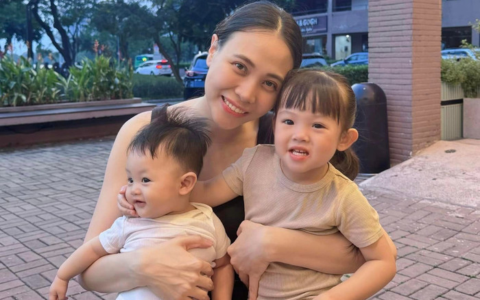 Bà xã Cường Đô La rạng rỡ bên các nhóc tỳ, loạt biểu cảm cưng xỉu của quý tử chiếm sóng Ảnh 2