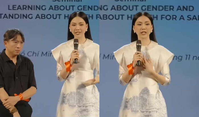 Bùi Quỳnh Hoa lần đầu xuất hiện trước công chúng sau khi trượt Miss Universe.