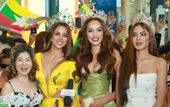 Lê Hoàng Phương xuất ngoại, fan Thái vây quanh như ong vỡ tổ: Hào quang lấn át cả hoa hậu Ảnh 2