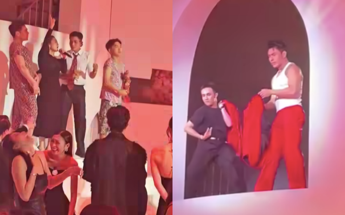 Nam diễn viên 'quẩy' hết mình góp vui tại đám cưới của Gin Tuấn Kiệt và Puka. 