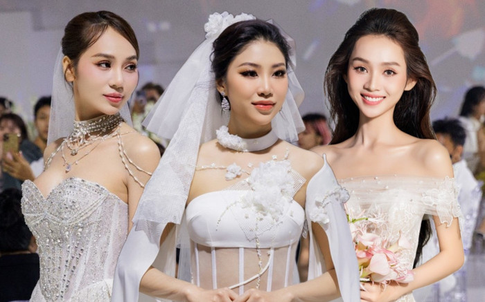 Ba nàng hậu của Miss Earth VN 2023 khoe sắc vóc ngọt ngào với váy cưới: Ai 'keo' hơn ai đây? Ảnh 2