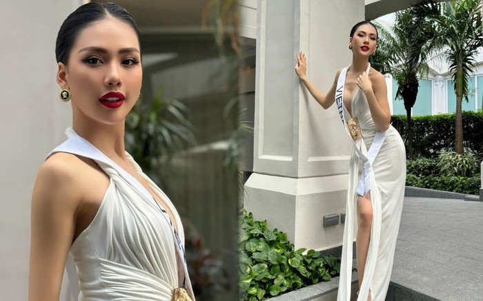 Tạm biệt tông sắc nhẹ nhàng, Bùi Quỳnh Hoa 'rực cháy' với môi son đỏ chót tại Miss Universe ngày thứ 5 Ảnh 2