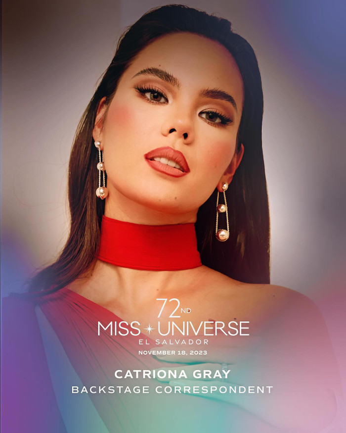 Lần thứ 2 Catriona Gray đảm nhận vị trí phóng viên hậu trường tại Miss Universe.