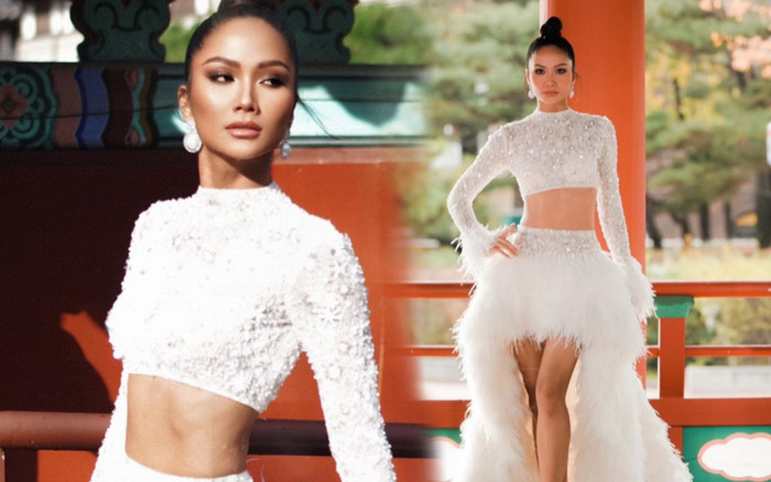 H'Hen Niê diện đồ mỏng tanh, khoe eo bé xíu giữa trời đông Hàn Quốc Ảnh 2