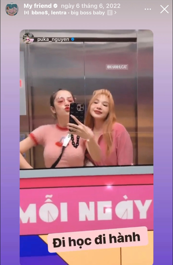 Trên Instagram, Khả Như vẫn lưu giữ ảnh chụp chung với Puka riêng trong một Album với tên My friend.