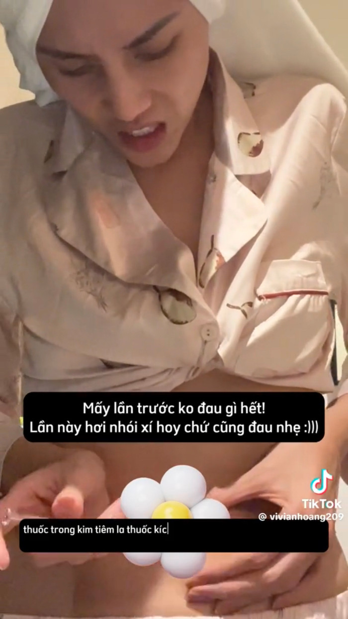 Cách một ngày lấy trứng, Võ Hoàng Yến phải tiêm hai mũi thuốc kích trứng và không được ăn, uống từ đêm hôm trước