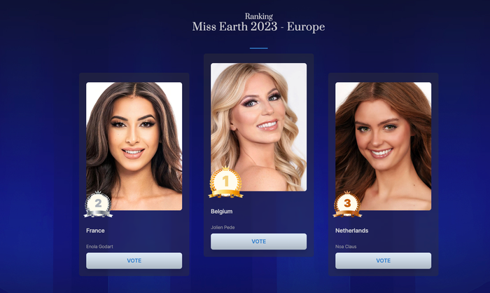 Đại diện Belgium dẫn đầu bình chọn tại khu vực châu Âu.