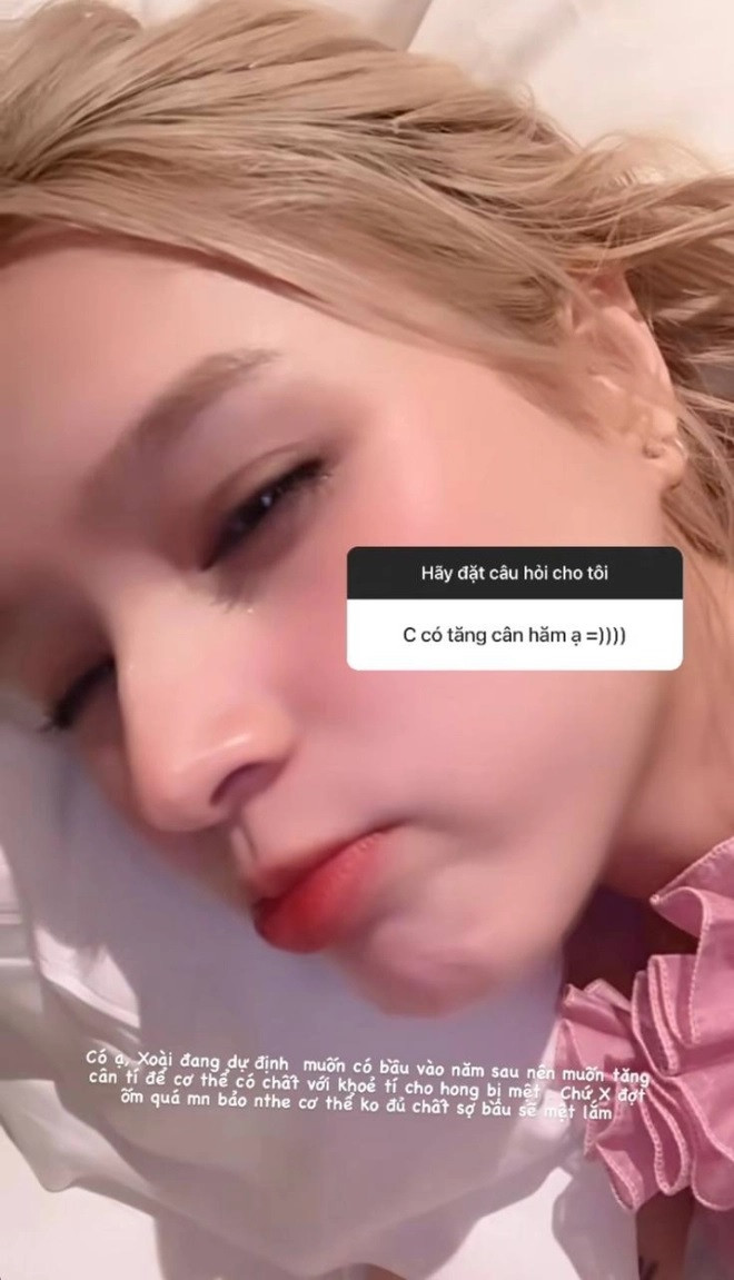 Xoài Non chia sẻ kế hoạch tăng cân để khỏe mạnh hơn khi đón con đầu lòng chào đời. 