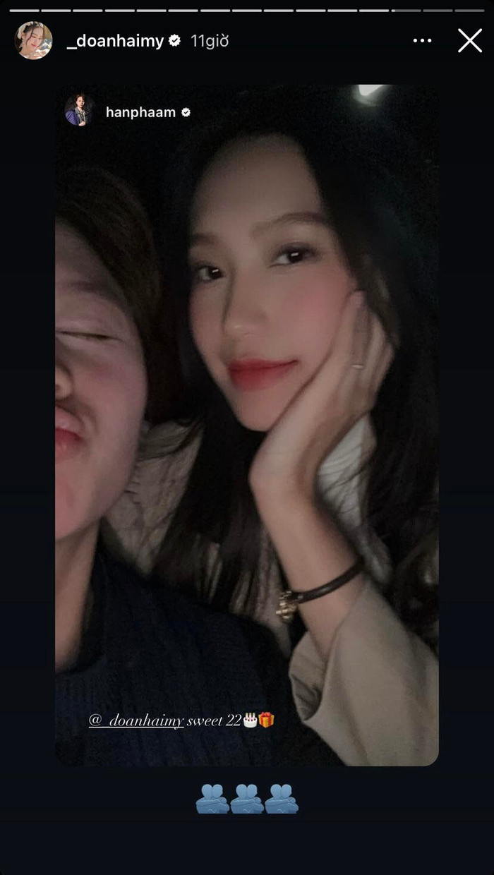 Khi đi với bạn bè, Doãn Hải My cũng chỉ để lộ mỗi khuôn mặt