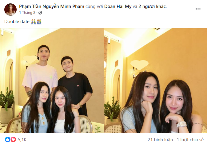 Joyce Phạm đã chủ động đăng ảnh hẹn hò với vợ chồng Doãn Hải My ở trên trang cá nhân