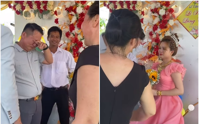 Khoảnh khắc anh trai gửi gắm em gái cho chú rể rồi bật khóc ở đám cưới gây xúc động Ảnh 2