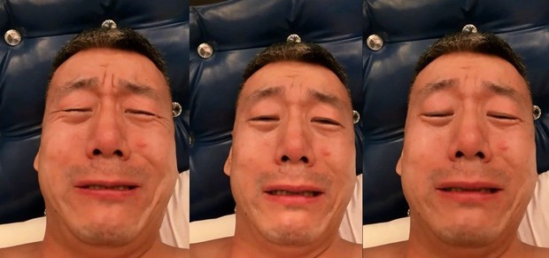 Lý Quý Phủ khóc mếu máo trong một đoạn clip mới đây.