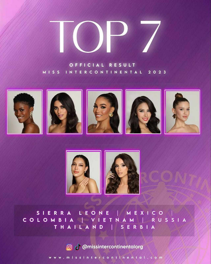Người đẹp Việt Nam xuất sắc lọt Top 7 Miss Intercontinental.