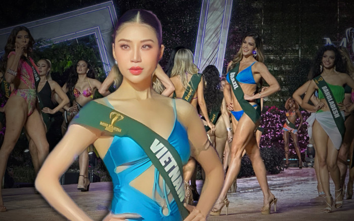 Bán kết Miss Earth 2023: Đại diện Việt Nam bị chấn thương vẫn catwalk 'sập sàn' với bikini nóng bỏng Ảnh 2