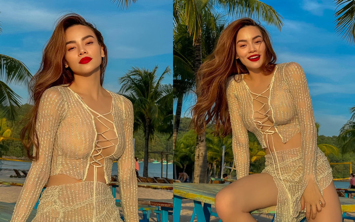 Hồ Ngọc Hà đi biển diện croptop khoe vòng 1 lấp ló, fan khó rời mắt vì căng muốn 'đứt dây' Ảnh 2