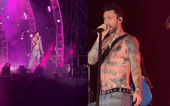 Maroon 5 bùng nổ trên sân khấu Việt Nam, Adam Levine cởi áo khoe body khiến fan hét khản cổ Ảnh 2