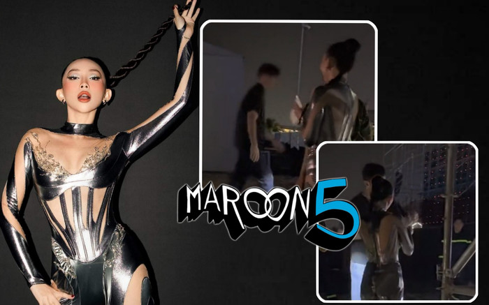 Tóc Tiên đứng đợi sau sân khấu để xin chữ ký Maroon 5, nhảy tưng bừng vì 'đu idol' thành công Ảnh 2