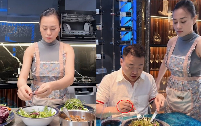 Phương Oanh khệ nệ bụng bầu làm salad 4 tiếng, mang tận bàn cho chồng: Shark Bình lộ điểm lạ Ảnh 2