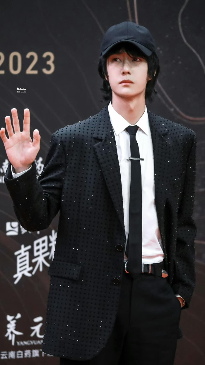 Tạo hình đi thảm đỏ của Vương Nhất Bác. 