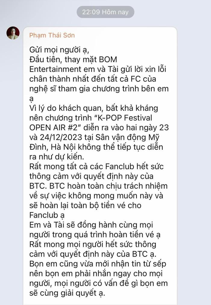 Rộ tin BTC đêm nhạc có Tóc Tiên, Đức Phúc, Chi Pu phá sản: Toàn bộ chương trình bị hủy bỏ? Ảnh 1