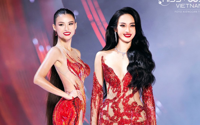 Thiên Trang 'bùng cháy' với sắc đỏ, Thúy Quỳnh đẹp nồng nàn tại bán kết Hoa hậu Hoàn vũ Việt Nam Ảnh 2