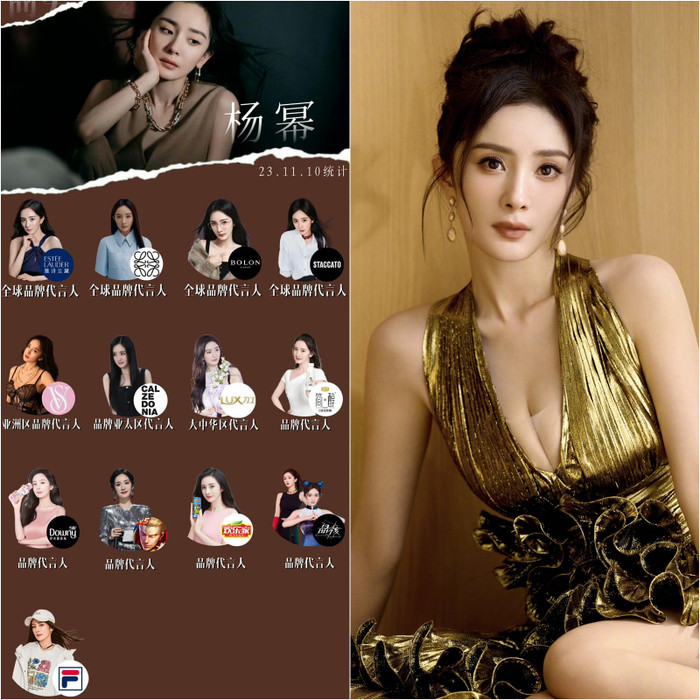 Dương Mịch là gương mặt đại diện của 13 thương hiệu.