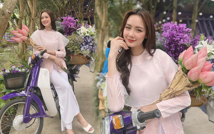 Hoa hậu Bảo Ngọc đẹp dịu dàng trong trang phục bà ba ngày về cội Ảnh 2