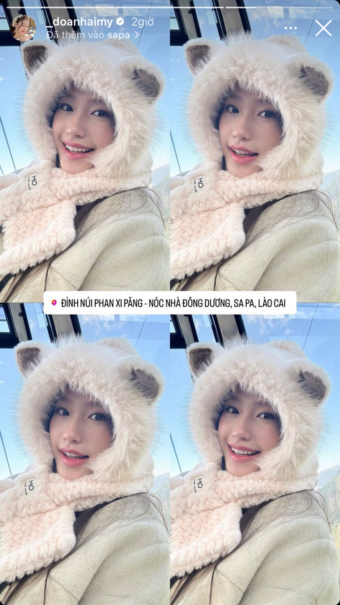 Doãn Hải My cũng chụp ảnh và đăng lên trang cá nhân, nhưng cô vẫn tiếp tục che giấu cơ thể